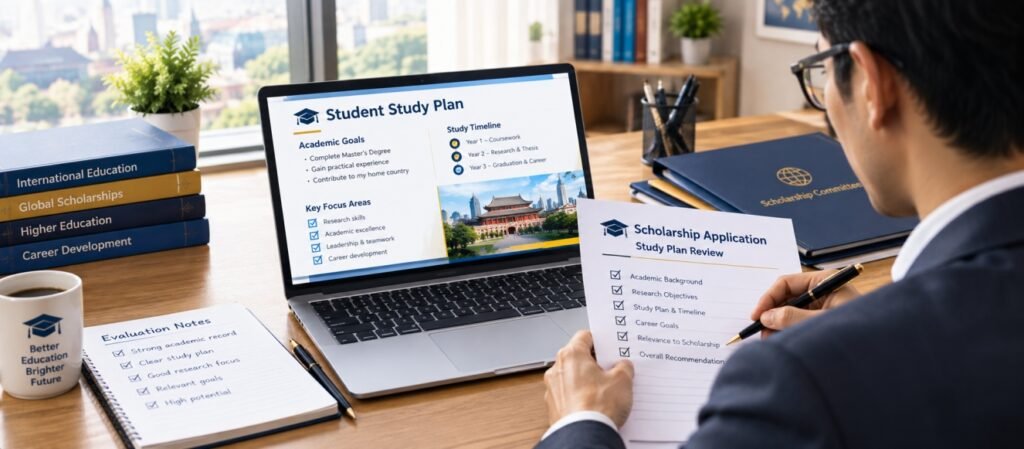 Student study plan for scholarships