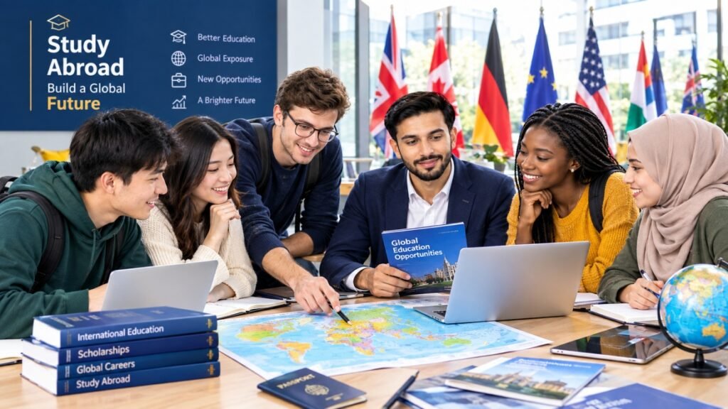 Diverse International students discussion opportunities
